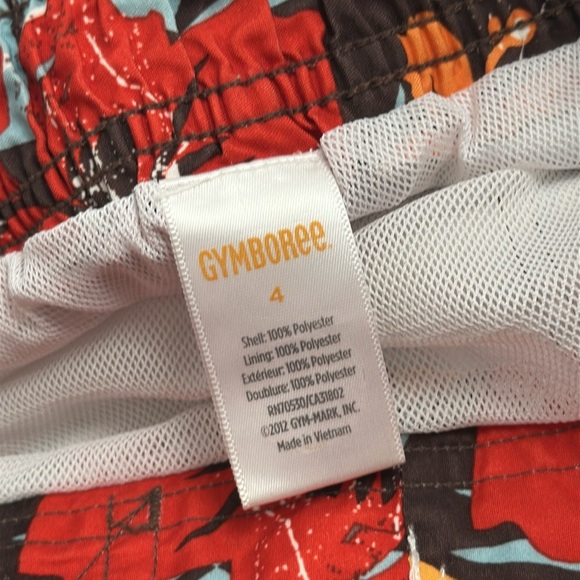 Gymboree multicolor Hawaiian print board short style swim trunks - Picture 6 of 7